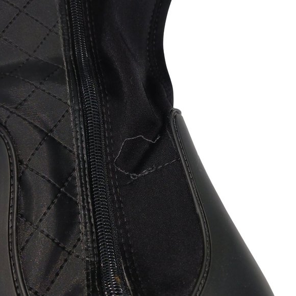 BERNARDO WOMENS  EVE QUILTED BLACK RUBBER RAIN BOOTS SIZE 8 - Picture 2 of 12